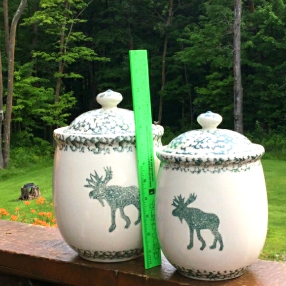🫎 Moose Canister Cookie Jar Tienshan Cabin LODGE EUC - Picture 3 of 16